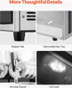 A collage of four close-up images highlighting specific features of a commercial slushie machine. Náhled obrázku produktu