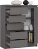 Akord Cassettiera 1 Anta 5 Cassetti Grafite Lucido 80X35X97 Anteprima dell’immagine prodotto 2