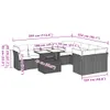 10-tlg. Garten-Sofagarnitur mit Kissen Grau Poly Rattan Produktbild-Vorschau 10