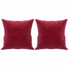 vidaXL Cuscino decorativo 2 pz. Velluto rosso vino 40x40 cm Anteprima dell’immagine prodotto 1