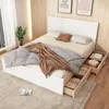 Merax Doppelbett Holzbett 140x200 cm mit 2 Schubladen, Produktbild-Vorschau 1
