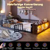 MODFU metalen kinderbed 140x200 met kleine schuifdeuren, Productafbeelding-voorbeeld 5