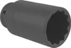 A close-up, studio shot of a single black socket wrench attachment. Produktbild-Vorschau