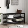 vidaXL Lavica na topánky čierna 100x38,5x49cm Materiál na Náhľad obrázku produktu 3