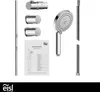A collection of shower components, including a showerhead, hose, mounting bar, and connectors, laid out on a white background. Náhled obrázku produktu