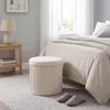 Relaxdays Pouf in velluto, pouf con vano portaoggetti, Anteprima dell’immagine prodotto 2