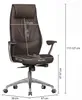 FineBuy Bürostuhl Braun Echt-Leder Schreibtischstuhl 120KG Produktbild-Vorschau 3