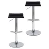 Two black bar stools with chrome bases and adjustable height. Anteprima dell’immagine prodotto