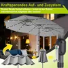 Faziango XXL Sonnenschirm Grau mit LED-Licht – Produktbild-Vorschau 5