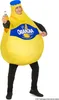 A person wearing an Orangina bottle costume and holding a small bottle of Orangina. Voir les images du produit