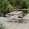 Zelsius 4x Edelstahl Gartenstuhl mit Teak Holz Armlehne, 55 Produktbild-Vorschau 2