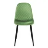 A single green velvet dining chair with black legs, shown from the front on a white background. Náhled obrázku produktu