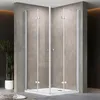 Falttür Duschkabine 90x90x185cm Eckeinstieg Duschabtrennung Produktbild-Vorschau 1