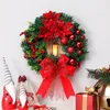 40 cm künstlicher Weihnachtskranz mit Licht, roten Beeren, Produktbild-Vorschau 4