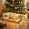 Trineo decorativo de madera con luces LED, color natural, Vista previa de la imagen del producto 1