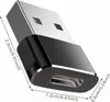 A close-up shot of a USB-C to USB-A adapter with dimensions indicated. Produktbild-Vorschau