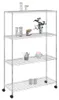 vidaXL Scaffale con 4 ripiani e ruote 90x35x142 cm Cromo Anteprima dell’immagine prodotto 3