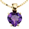 Anhänger Herz aus Amethyst violett 333 Gold Gelbgold für Produktbild-Vorschau 2
