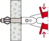 An illustration showing how to use a drywall anchor with a tool. Produktbild-Vorschau