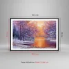 Gerahmtes Poster - Schwarzer Rahmen - Brücke Schnee Wald - Produktbild-Vorschau 5