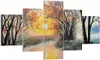 Bild auf Leinwand - Leinwandbild - 5 Teile - Fluss Sonne Produktbild-Vorschau 1