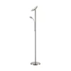 Lindby LED-Stehlampe Malea, nickel, Leselampe, dimmbar Produktbild-Vorschau 1