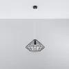 A black diamond-shaped pendant light hangs from the ceiling against a plain background. Náhľad obrázku produktu