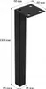 A black metal furniture leg with dimensions indicated by text and lines. Produktbild-Vorschau