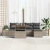Garten-Sofa-Set mit Speicher 6 pcs Grau Poly Rattan Produktbild-Vorschau 3