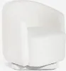 Sessel modern Stoff Bouclè Wohnzimmer drehbar Orav - Weiß Produktbild-Vorschau 1