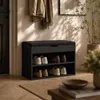 Schuhschrank mit Sitzfläche LEVA, 60 x 30 x 47 cm Produktbild-Vorschau 2