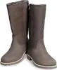 A pair of gray, mid-calf boots with a faux fur lining. Produktbild-Vorschau