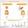 1x lampada da parete in rattan da interno senza fili boho Anteprima dell’immagine prodotto 9