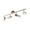 Lindby Deckenstrahler Christoph, 68 cm, 4-flg., Holz, Glas Produktbild-Vorschau 1