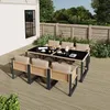 Merax Polyrattan-Esstisch-Set für 6 Personen, Gartenmöbel Produktbild-Vorschau 7