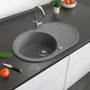 Umyvadlo Bergström  Šedá 78 x 50 cm Kulatý s místem na Náhled obrázku produktu 4