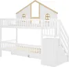 Letto a castello Sweiko, letto per bambini, con sponda di Anteprima dell’immagine prodotto 17