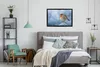 MuchoWow® Gerahmtes Poster Rotkehlchen - Winter - Blau Produktbild-Vorschau 4