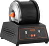 A VEVOR electric polishing machine for stones is shown on a white background. The machine has a black drum and a silver lid with an orange handle. The base is black with an orange control panel displaying digital numbers and buttons. Anteprima dell’immagine prodotto