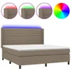 Boxspringbett mit Matratze & LED Taupe 180x200 cm Stoff Produktbild-Vorschau 1