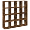 A wooden bookshelf with multiple compartments against a white background. Anteprima dell’immagine prodotto