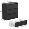 ComfortCove Kommode  60x77x37 cm Schwarz – mit Schubladen, Produktbild-Vorschau 6