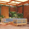 ZMH 10-tlg. Garten-Lounge-Set mit Grauen Kissen Kiefer Produktbild-Vorschau 1