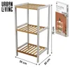 Regal 3 Etagen 35x30x70 cm, weiß, Bambus Produktbild-Vorschau 7