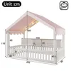 Flieks Kinderbett 90x200cm mit Led, Hausbett mit Baldachin Produktbild-Vorschau 6