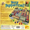 The image shows the back of a board game box, displaying the game board and components, along with descriptive text and logos. Náhľad obrázku produktu
