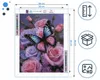 Haft diamentowy ARTULIO - Piękny motyl na różowych różach - Podgląd zdjęcia produktu 4