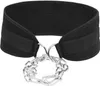 A black weightlifting belt with a silver chain attached. Náhľad obrázku produktu