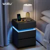 WOLTU Nachttisch mit Ladefunktion, LED-Beleuchtung 25 Produktbild-Vorschau 2