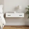 vidaXL Tavolino da appoggio a muro bianco 87,5 x 34,5 x 17 Anteprima dell’immagine prodotto 2